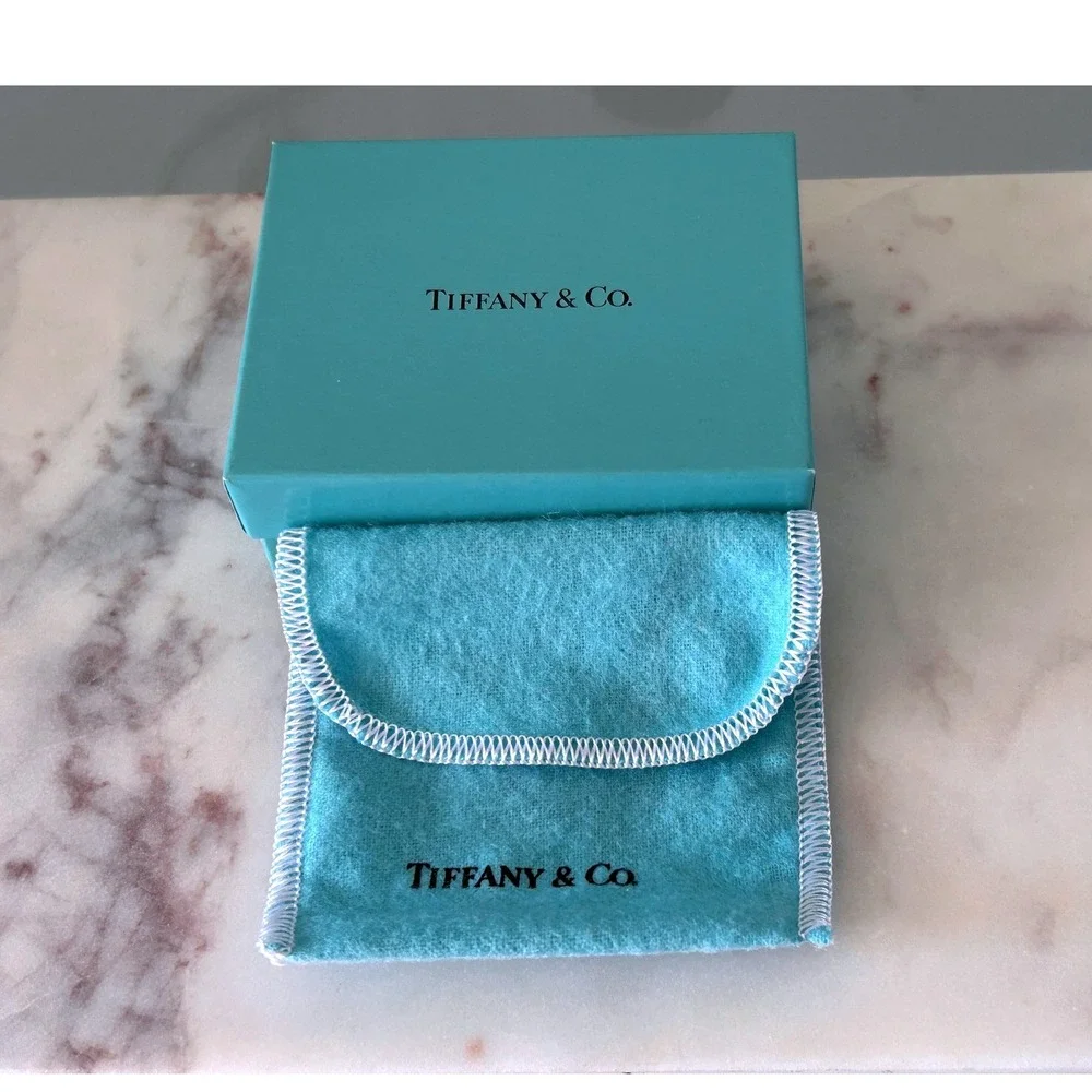 Tiffany & Co Blue Jewelry Gift Box and Felt Pouch Set Authentic Packaging